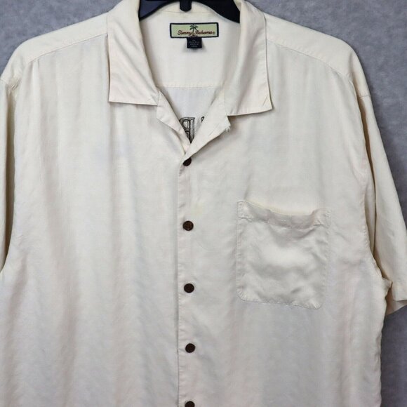Tommy Bahama King Of The Green Golf Silk Camp Shirt Short Sleeve Mens XL Texture - Picture 3 of 16